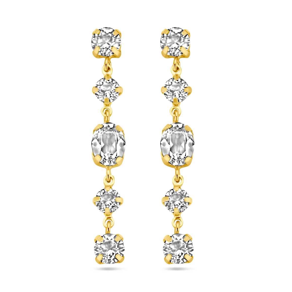 Zilver Verguld (Geel) Oorhangers Swarovski 1 Micron 2103622 - PansiteNederland.nl