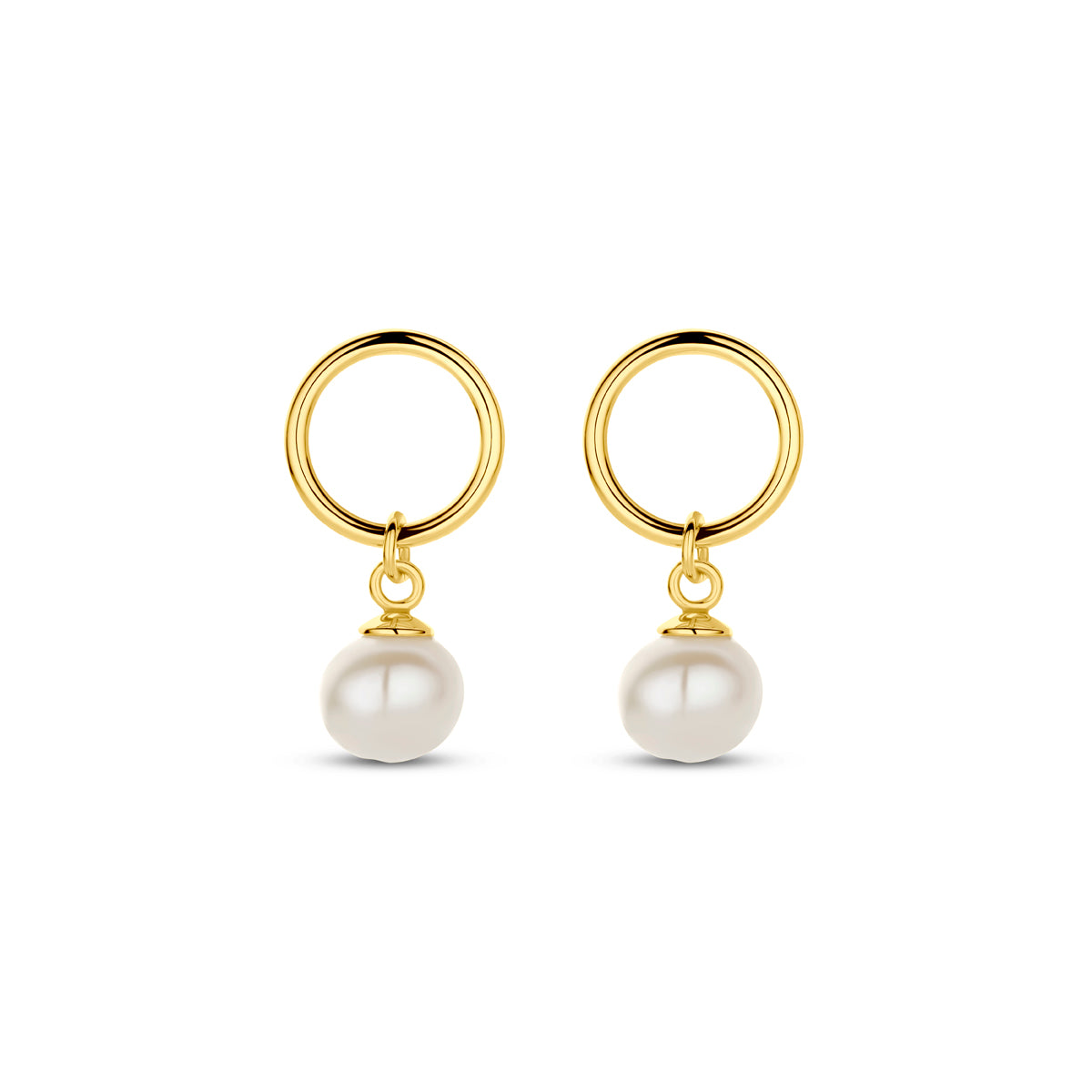 Zilver Verguld (Geel) Oorhangers Parel 17 Mm 1 Micron 2103685 - PansiteNederland.nl