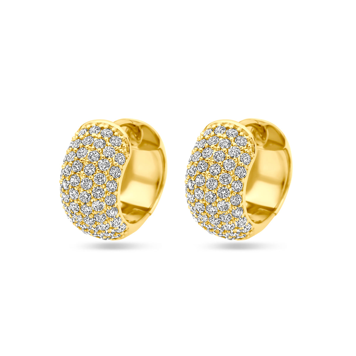 Zilver Verguld (Geel) Klapoorringen Zirkonia 16 Mm 1 Micron 2103798 - PansiteNederland.nl