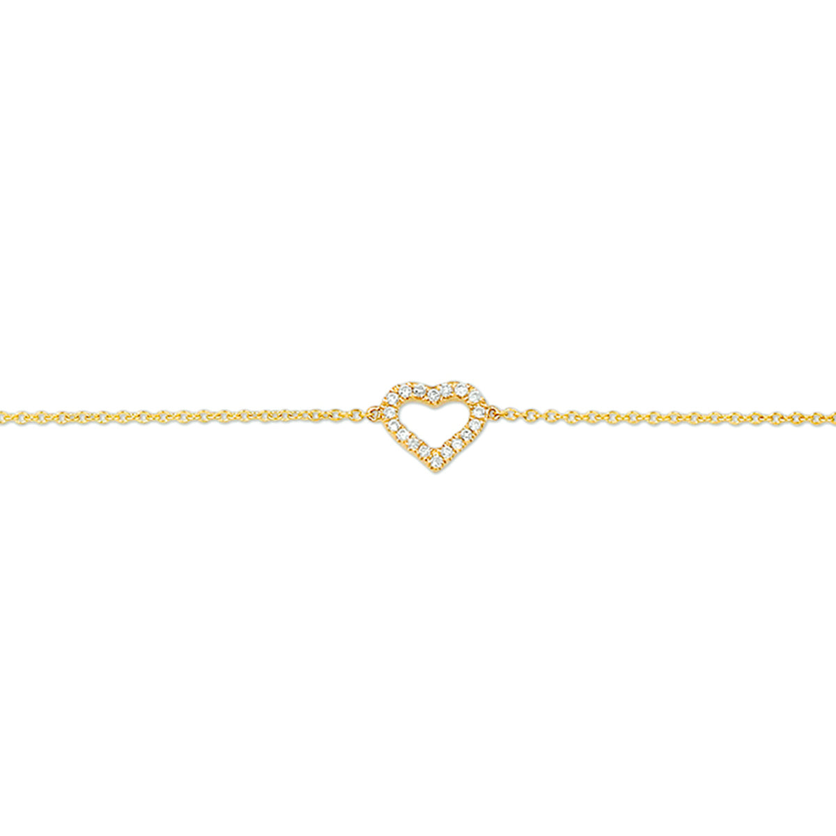 14K Geelgoud Armband Hart Diamant 0.06Ct H P1 16,5-17,5-18,5 Cm 4015982 - PansiteNederland.nl