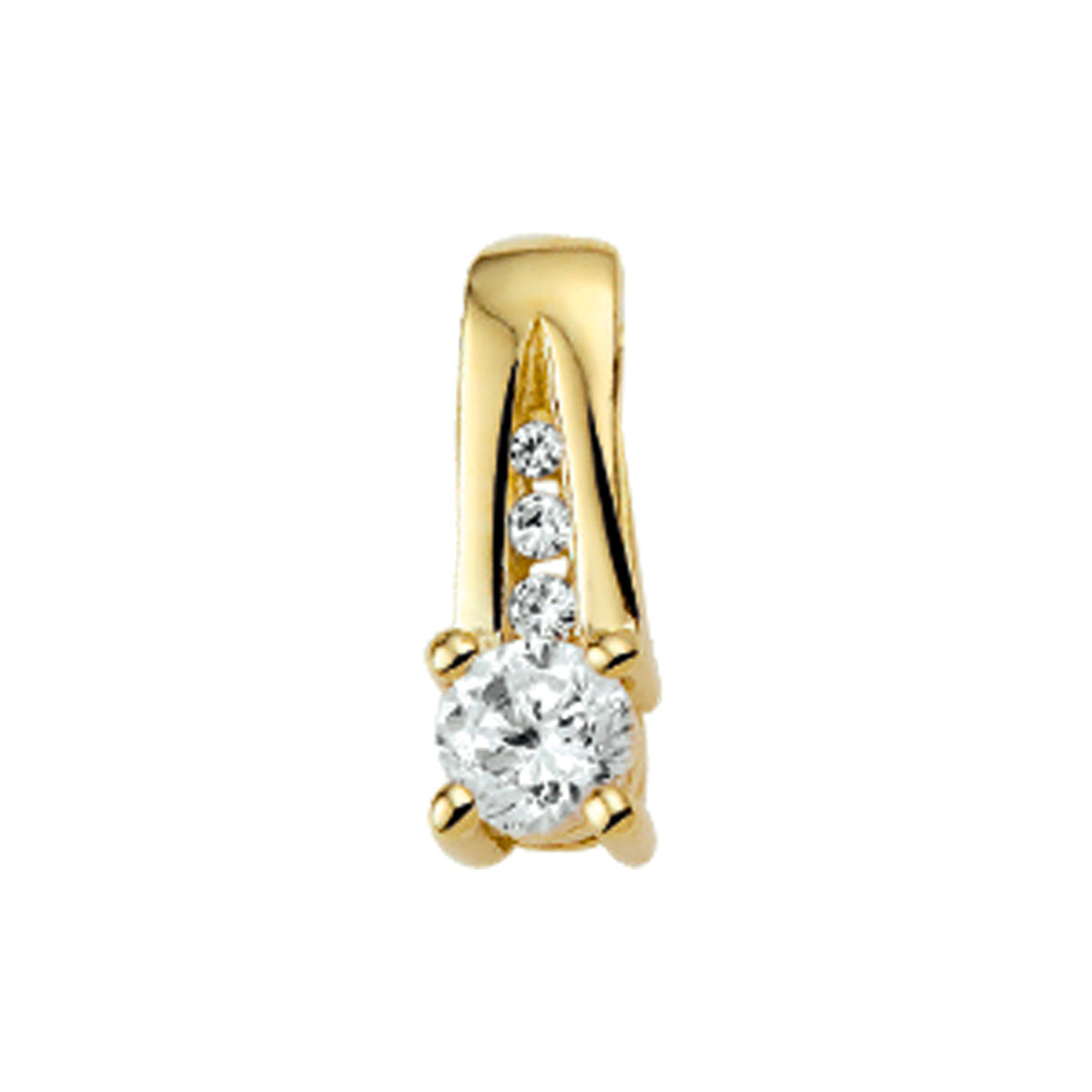 14K geelgoud hanger zirkonia 4,0 mm 4016313 - PansiteNederland.nl