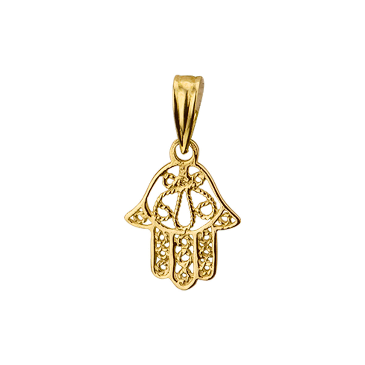 14K geelgoud hanger handje van fatima 4016809 - PansiteNederland.nl