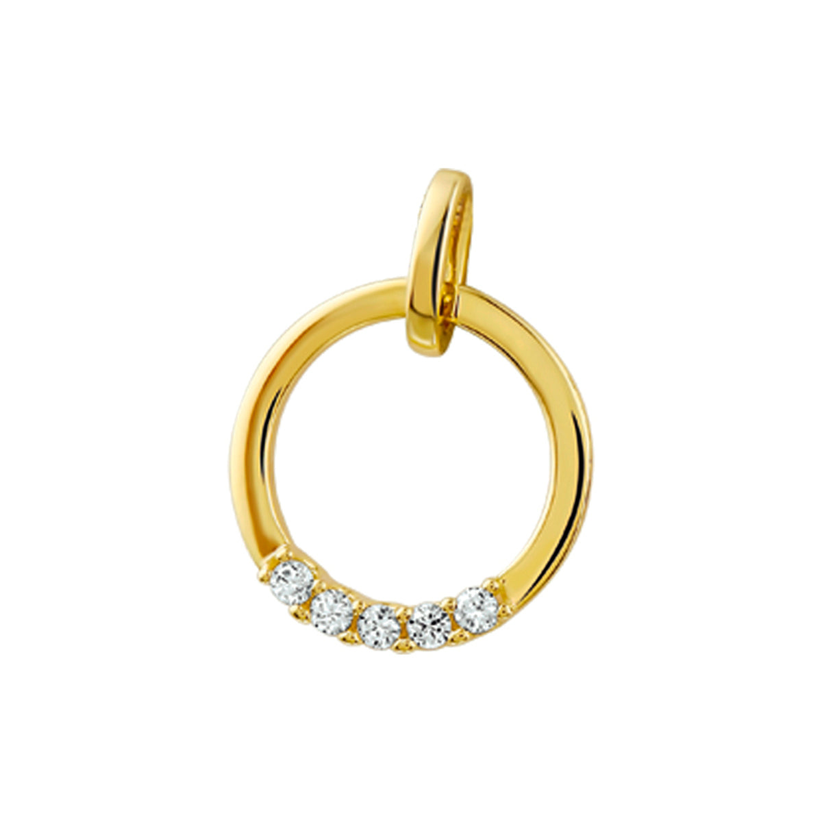 14K geelgoud hanger diamant 0.10ct h si 4016838 - PansiteNederland.nl