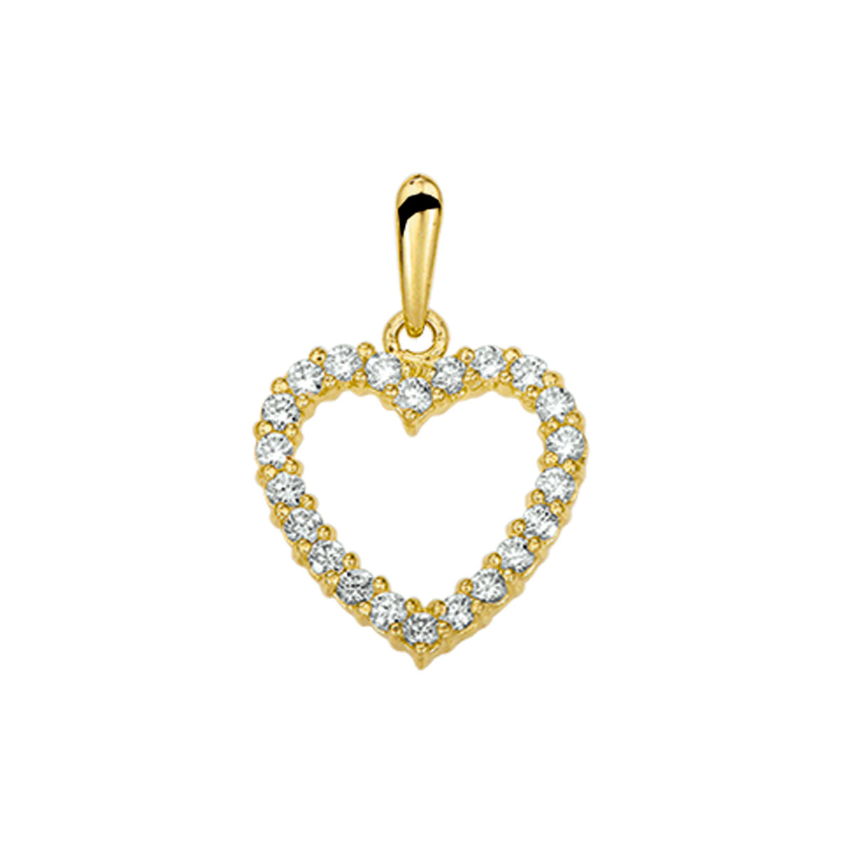 14K geelgoud hanger hart zirkonia 4016960 - PansiteNederland.nl