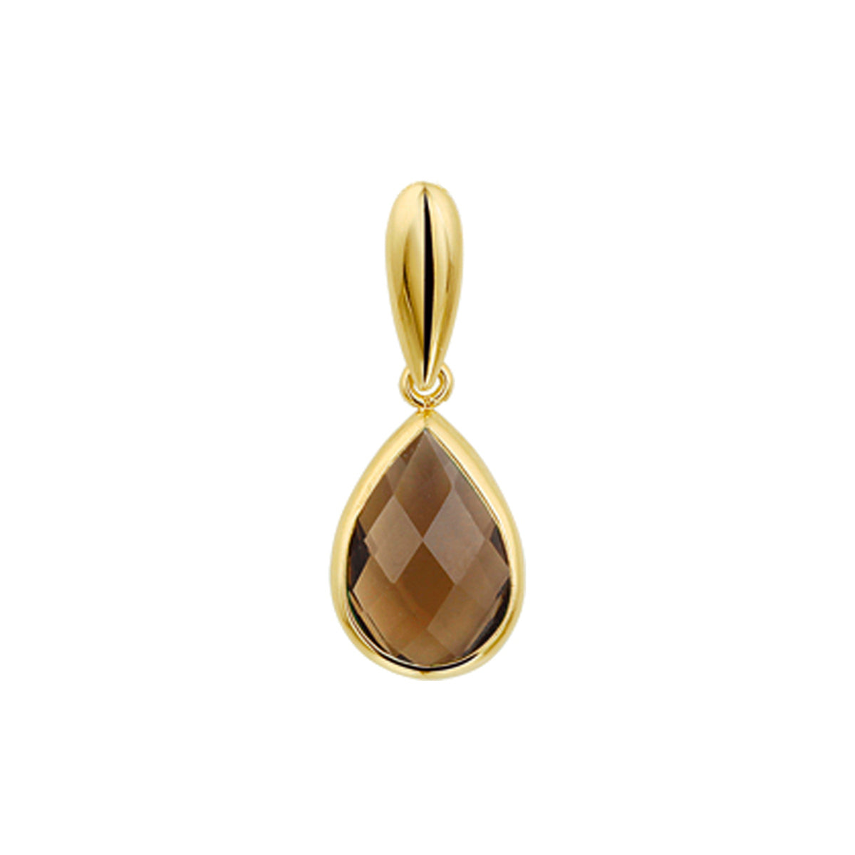 14K geelgoud hanger rookkwarts 4017172 - PansiteNederland.nl