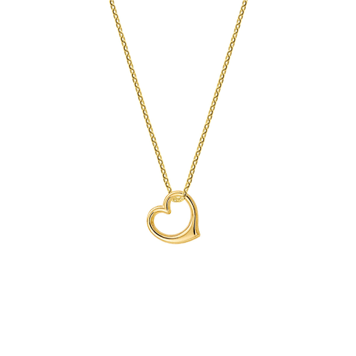 14K geelgoud collier hart 45 cm 4018057 - PansiteNederland.nl