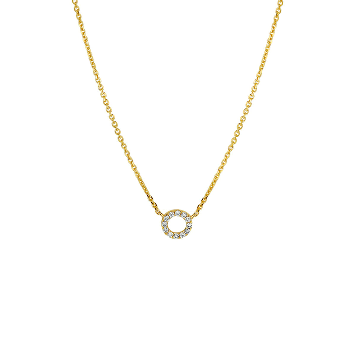 14K geelgoud collier diamant 0.05ct h p1 41 - 43 - 45 cm 4018347 - PansiteNederland.nl