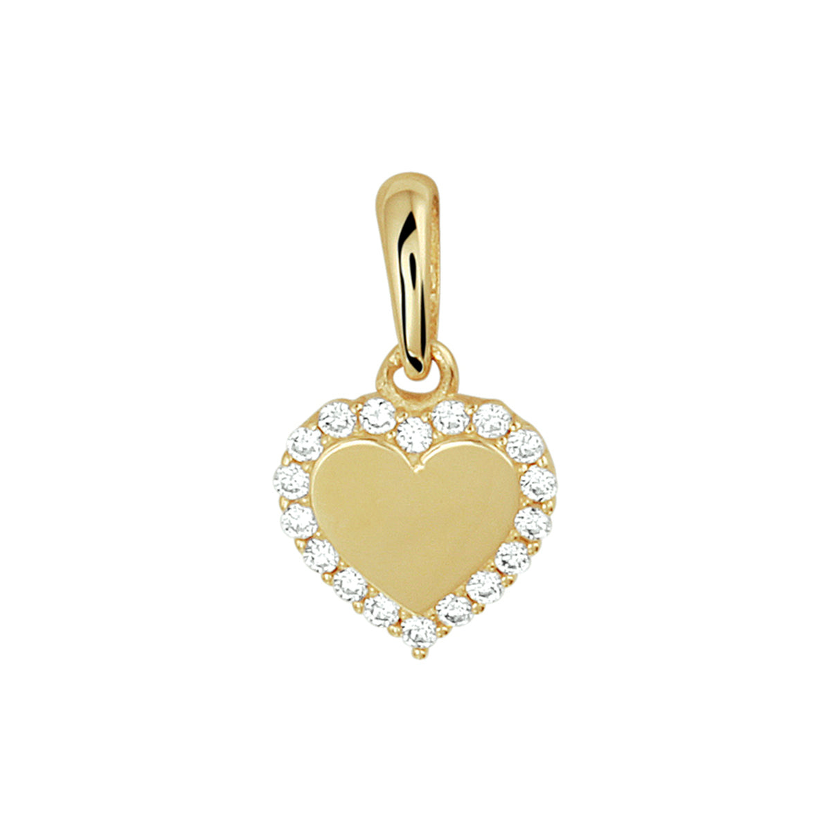 14K geelgoud hanger hart zirkonia 4019392 - PansiteNederland.nl