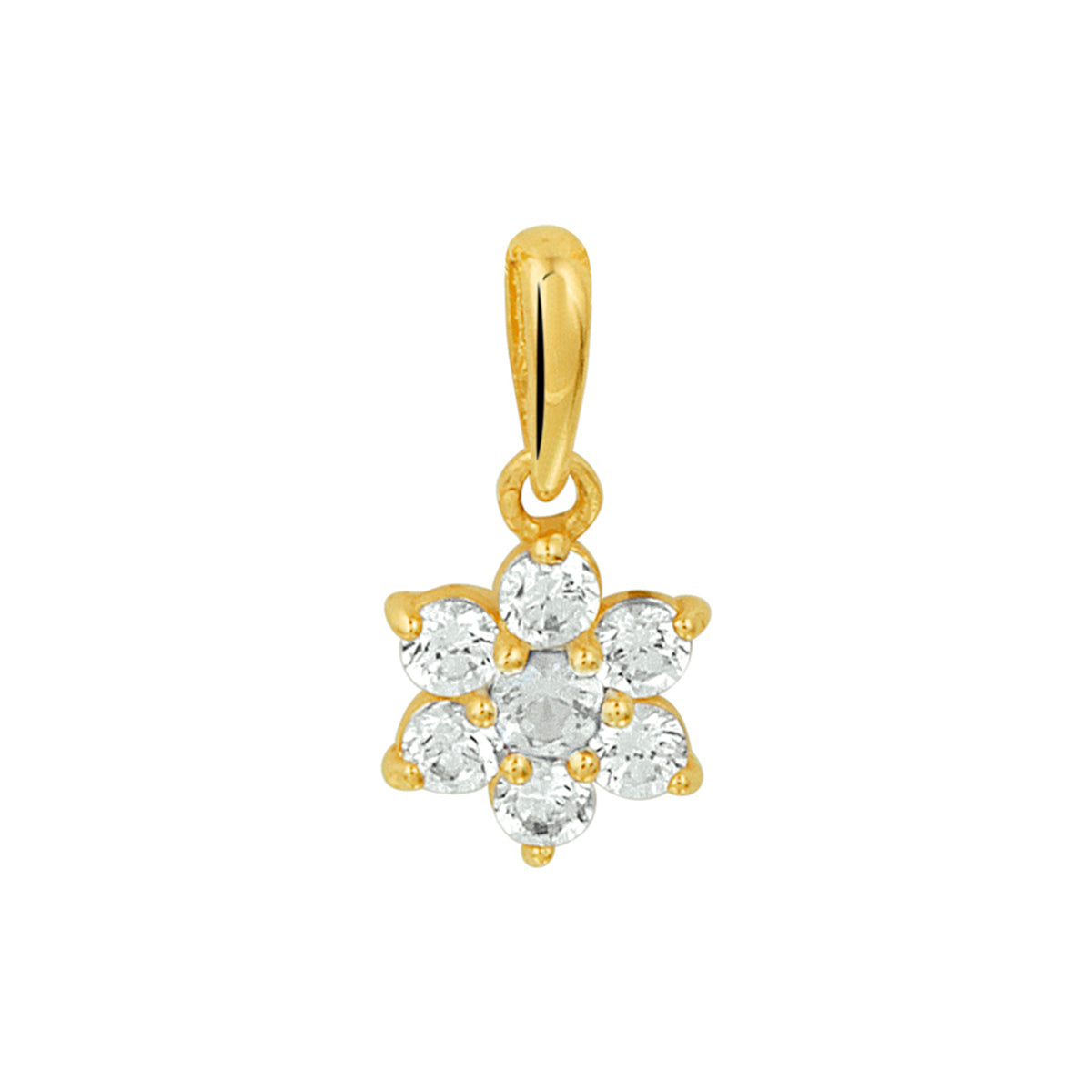 14K geelgoud hanger zirkonia halo 4019457 - PansiteNederland.nl