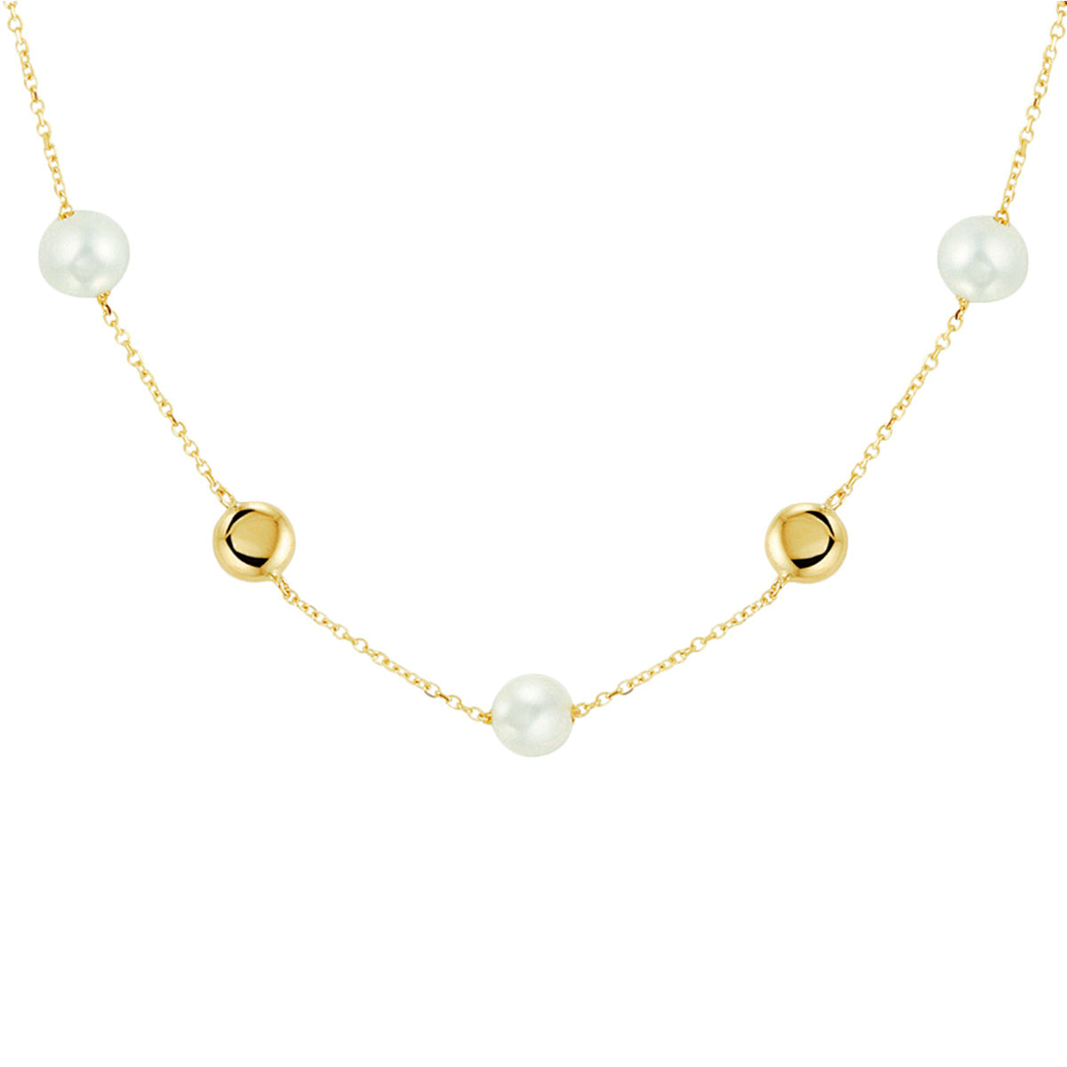 14K geelgoud collier parel 41 - 43 - 45 cm 4019597 - PansiteNederland.nl