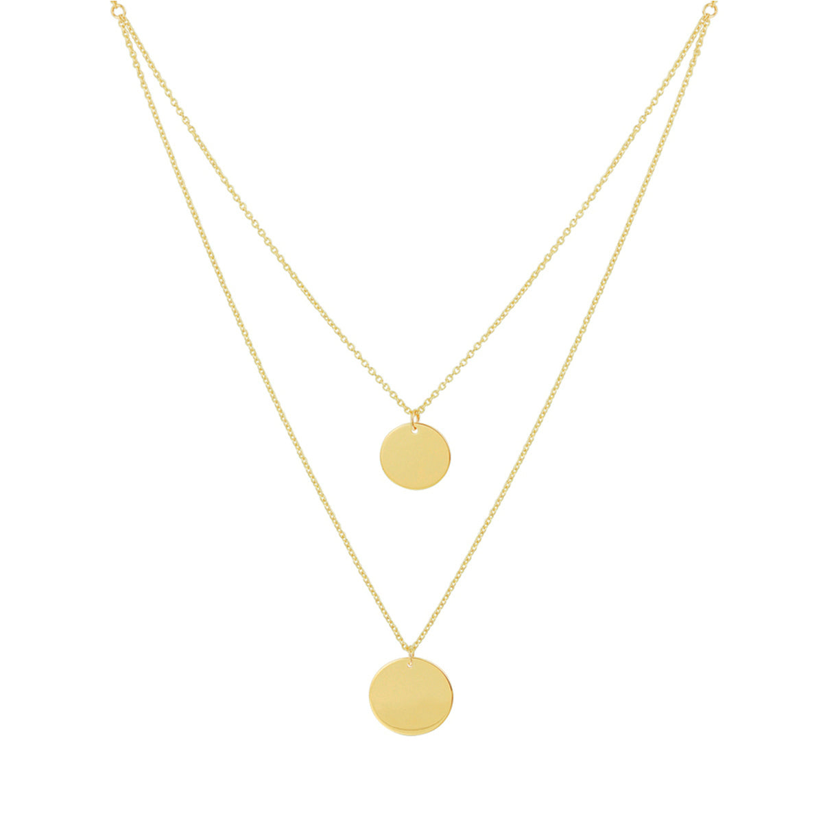 14K geelgoud graveercollier rondjes 41 - 43 - 45 cm 4019683 - PansiteNederland.nl