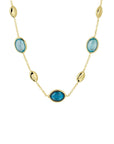 14K geelgoud collier london blue en blauw topaas 7 mm 41 - 43 - 45 cm 4021531