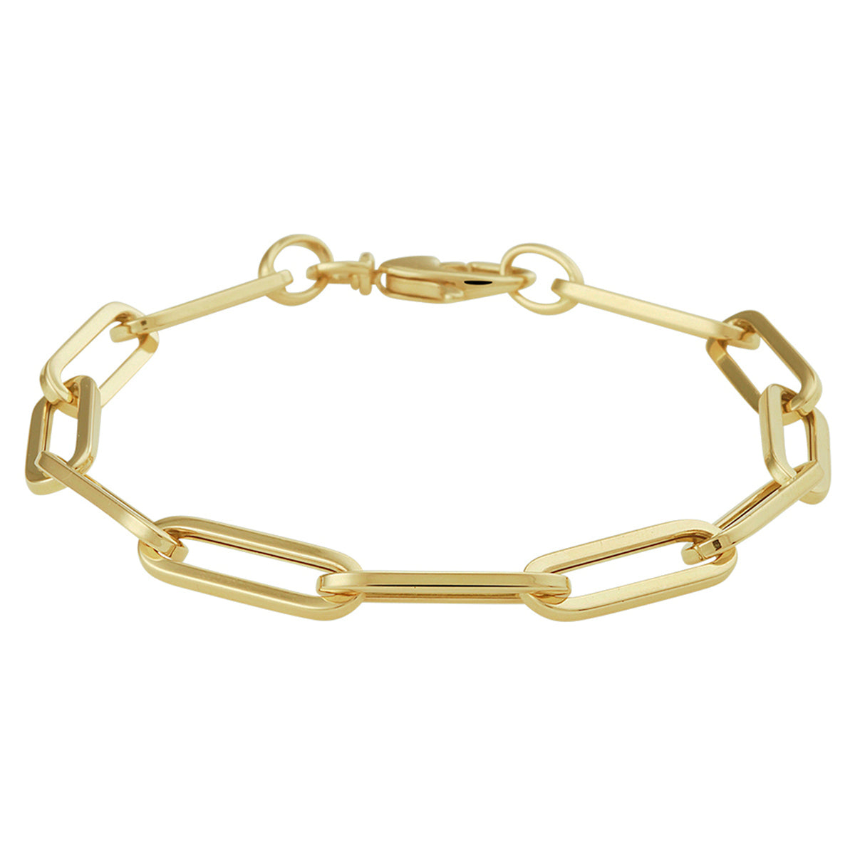 14K Geelgoud Armband Paperclip Vierkante Buis 5,5 Mm 19 Cm 4022481