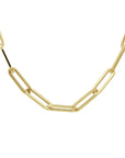 14K geelgoud collier paperclip vierkante buis 5,5 mm 45 cm 4022482 - PansiteNederland.nl