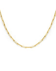14K Geelgoud Collier Paperclip Vierkante Buis 3,0 mm 4022513 - PansiteNederland.nl