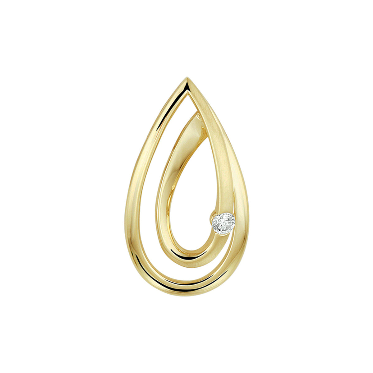 14K geelgoud hanger diamant 0.040ct h si 4022540 - PansiteNederland.nl