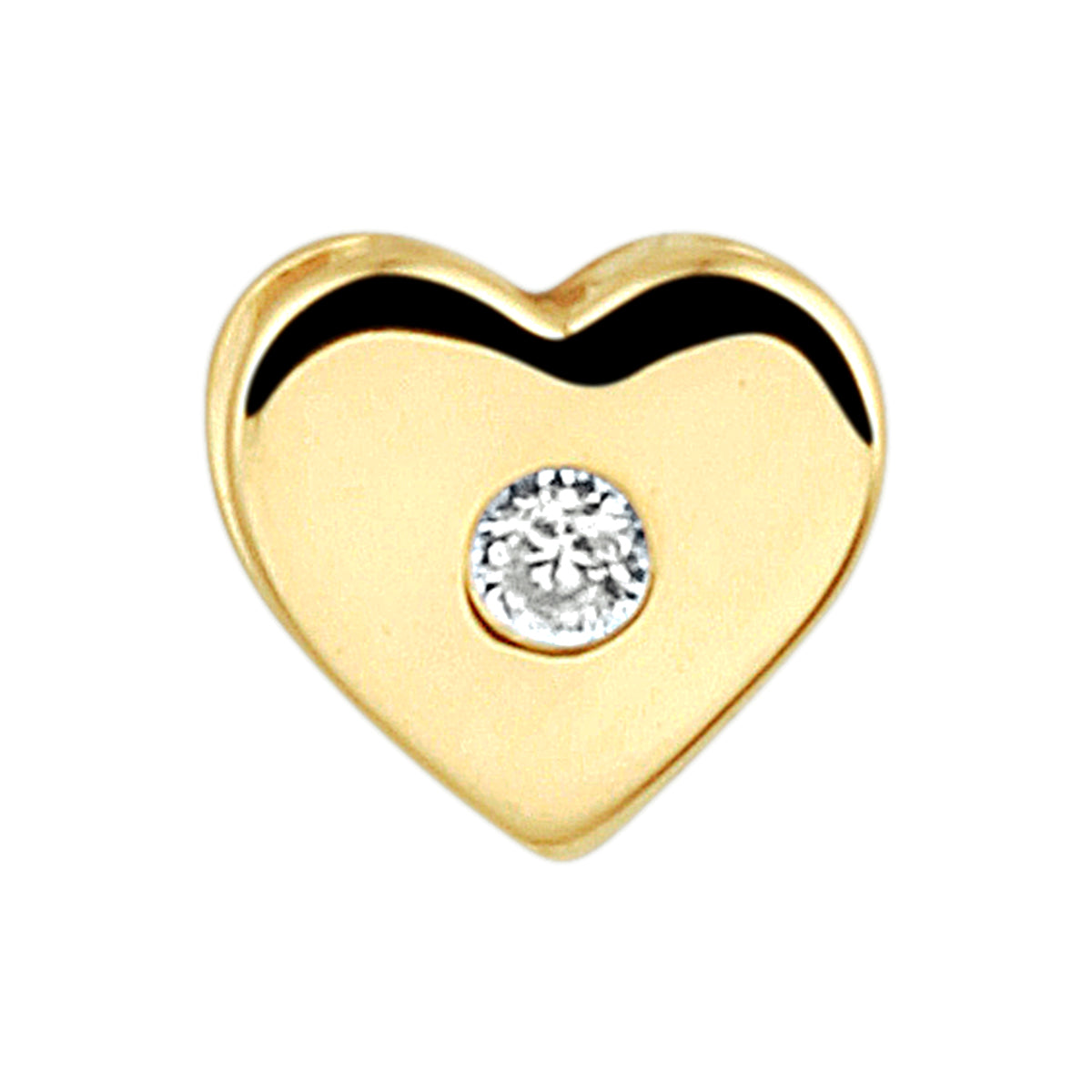 14K geelgoud hanger hart zirkonia 4022566 - PansiteNederland.nl