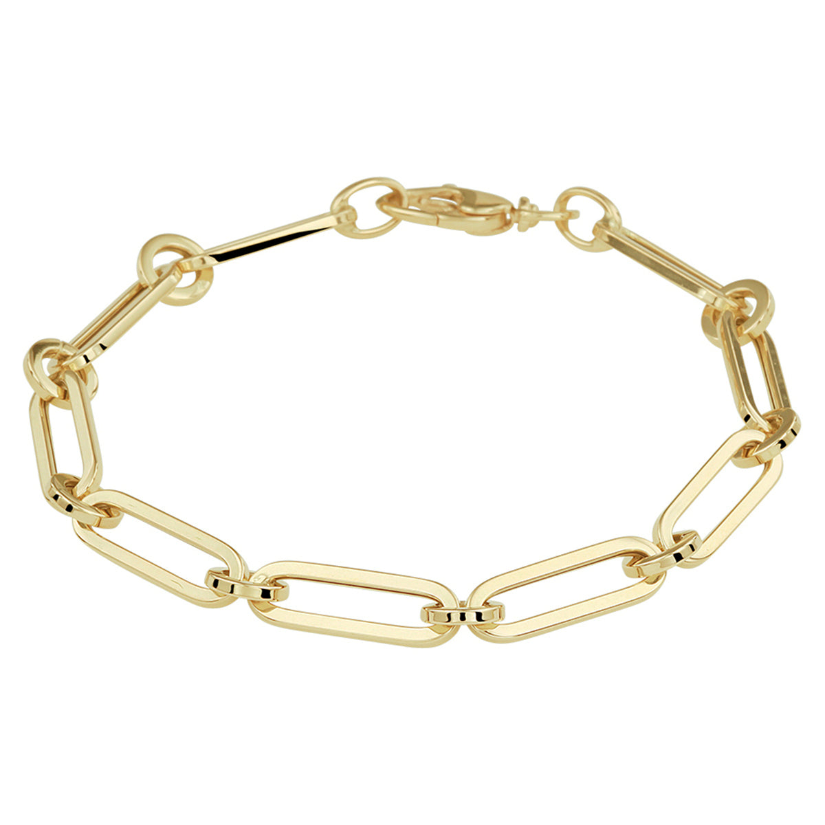 14K Geelgoud Armband Paperclip Vierkante Buis 6,0 Mm 19 Cm 4022692