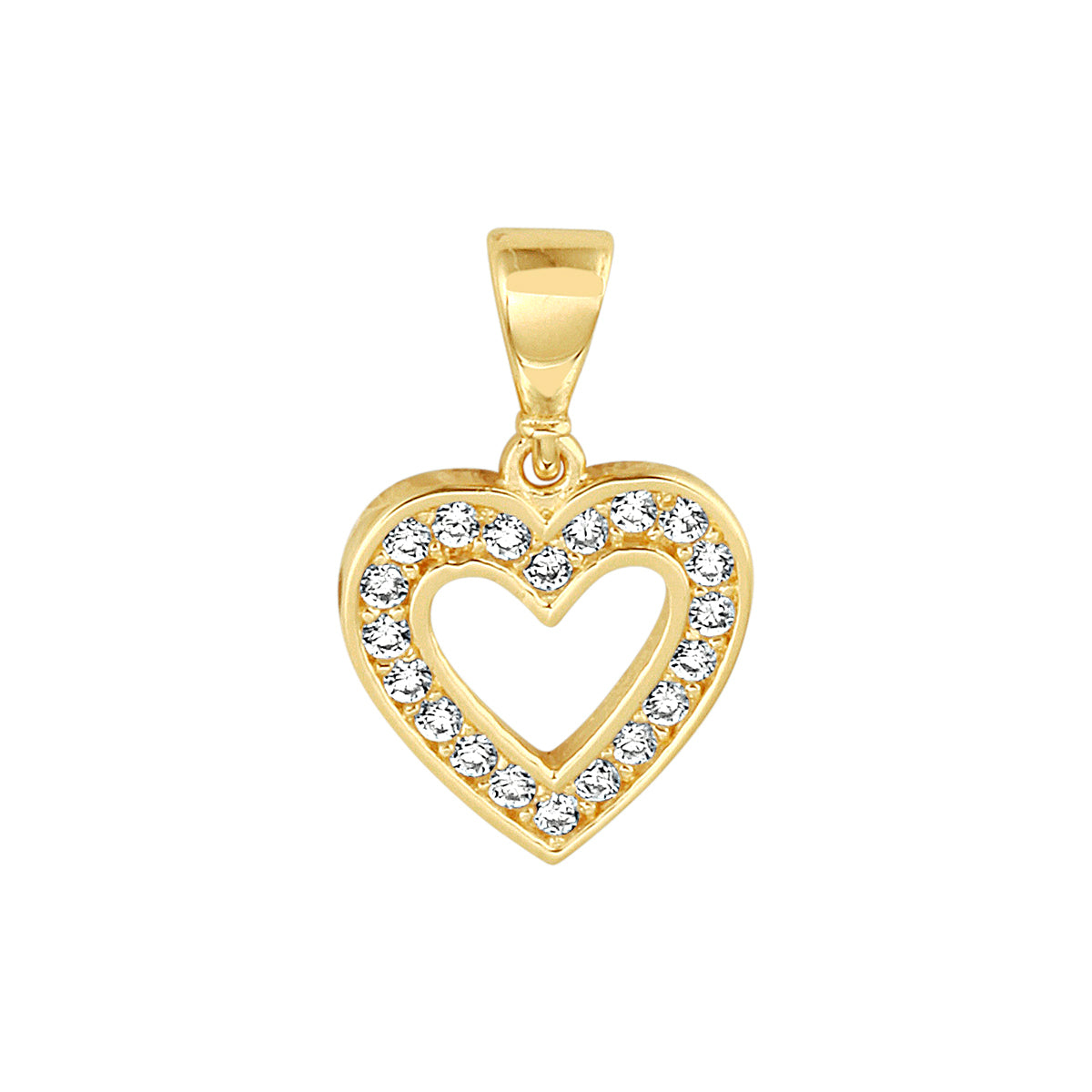 14K geelgoud hanger hart zirkonia 4023013 - PansiteNederland.nl