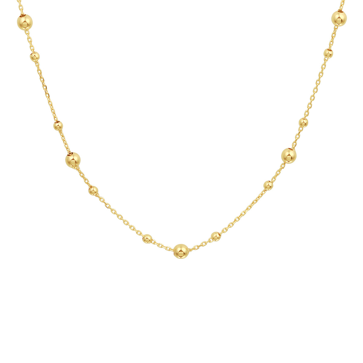 14K geelgoud collier bolletjes 0,8 mm 41 + 4 cm 4023336 - PansiteNederland.nl