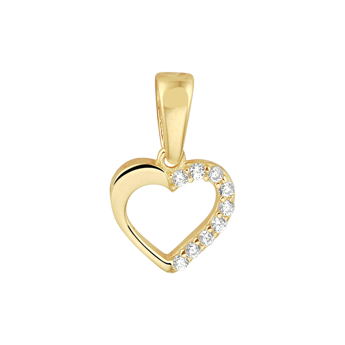 14K geelgoud hanger hart zirkonia 4023362 - PansiteNederland.nl