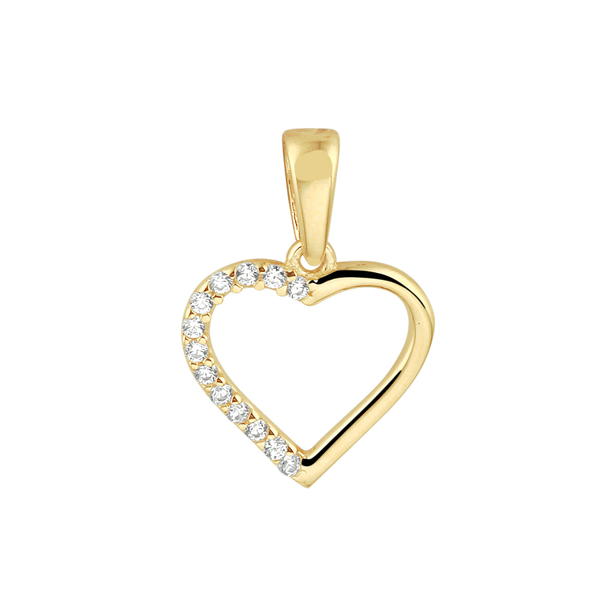 14K geelgoud hanger hart zirkonia 4023363 - PansiteNederland.nl