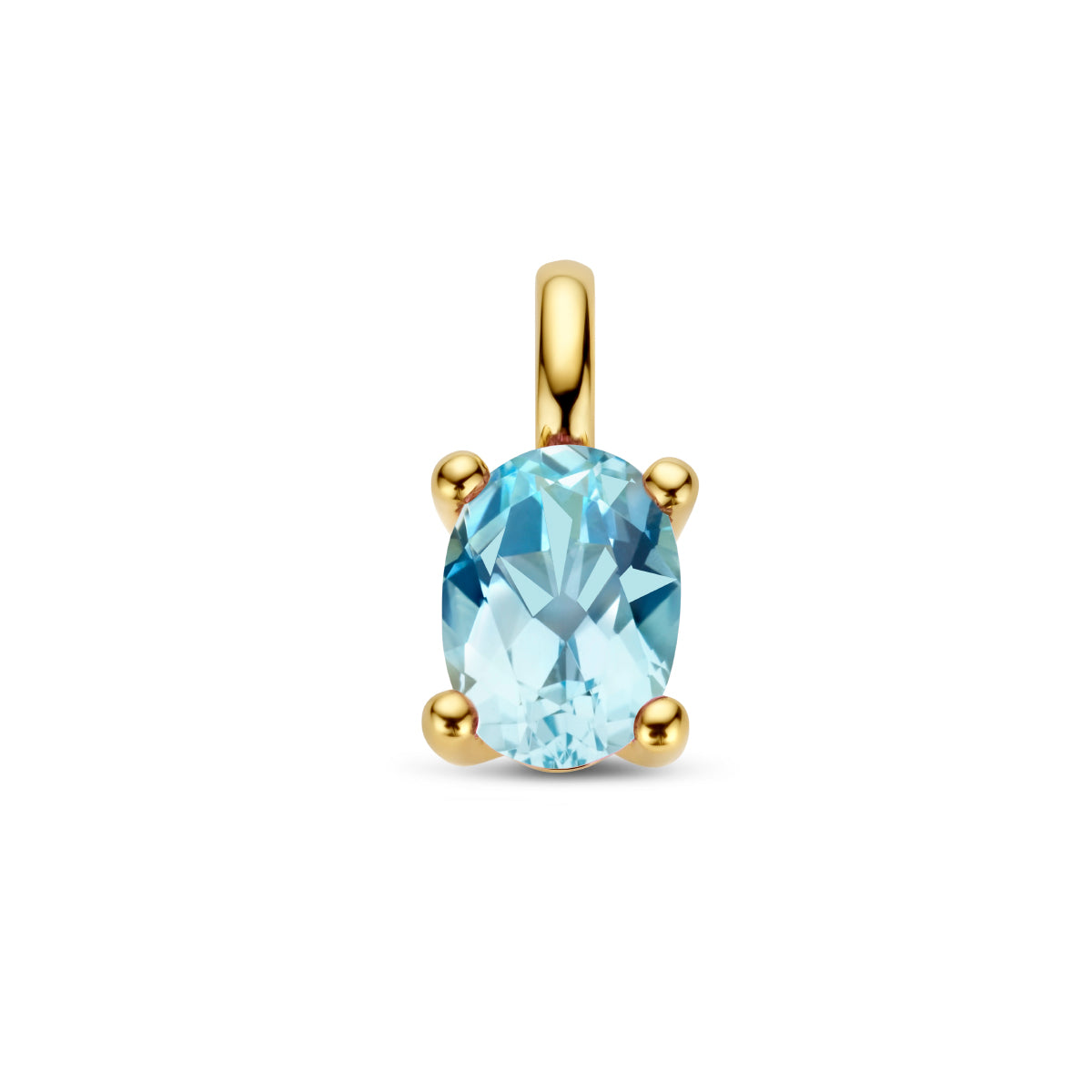 14K geelgoud hanger blauw topaas 4026748 - PansiteNederland.nl