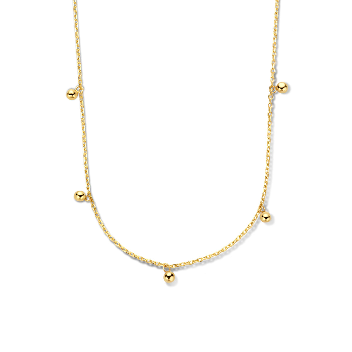 14K geelgoud collier bolletjes 41 - 43 - 45 cm 4026914 - PansiteNederland.nl