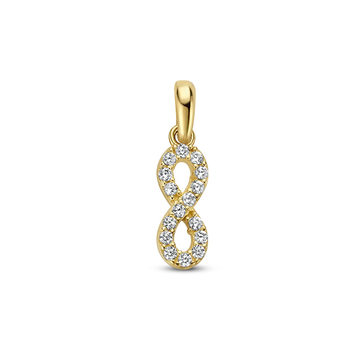 14K geelgoud hanger infinity zirkonia 4027996 - PansiteNederland.nl