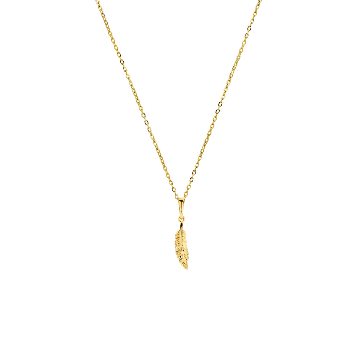14K geelgoud collier veer 41 - 43 - 45 cm 4028171 - PansiteNederland.nl