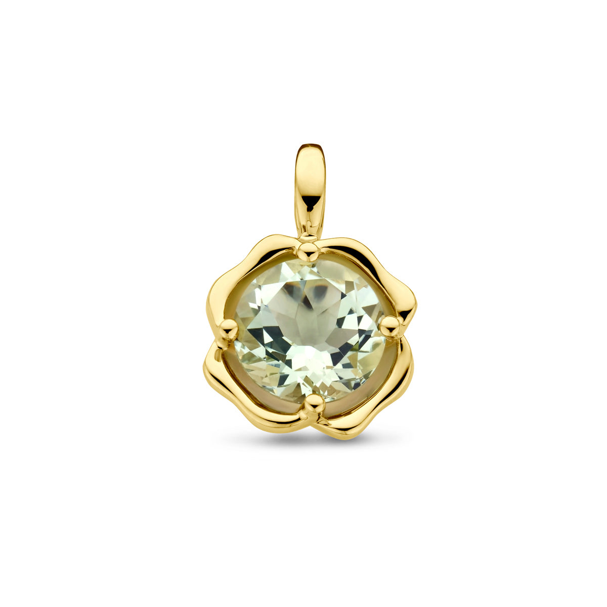 14K geelgoud hanger groen amethist 4028323 - PansiteNederland.nl