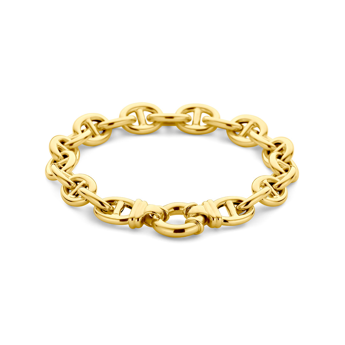 14K Geelgoud Armband Marine 10 Mm 20,5 Cm Met Groot Springslot 4028364 - PansiteNederland.nl