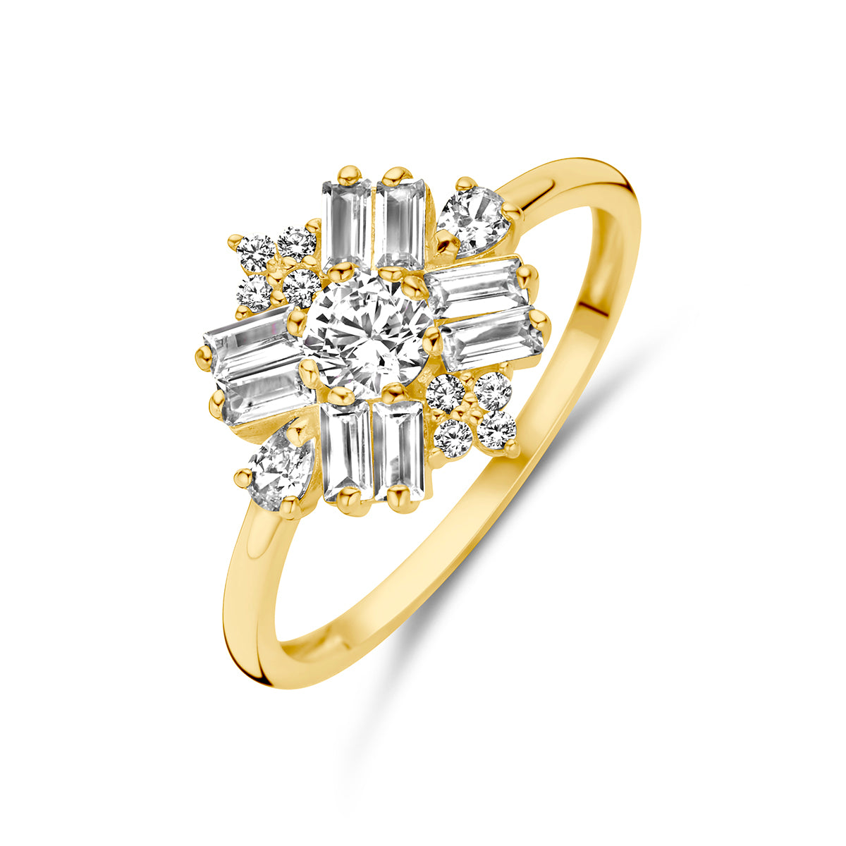 14K Geelgoud Ring Met Zirkonia 4029457 - PansiteNederland.nl