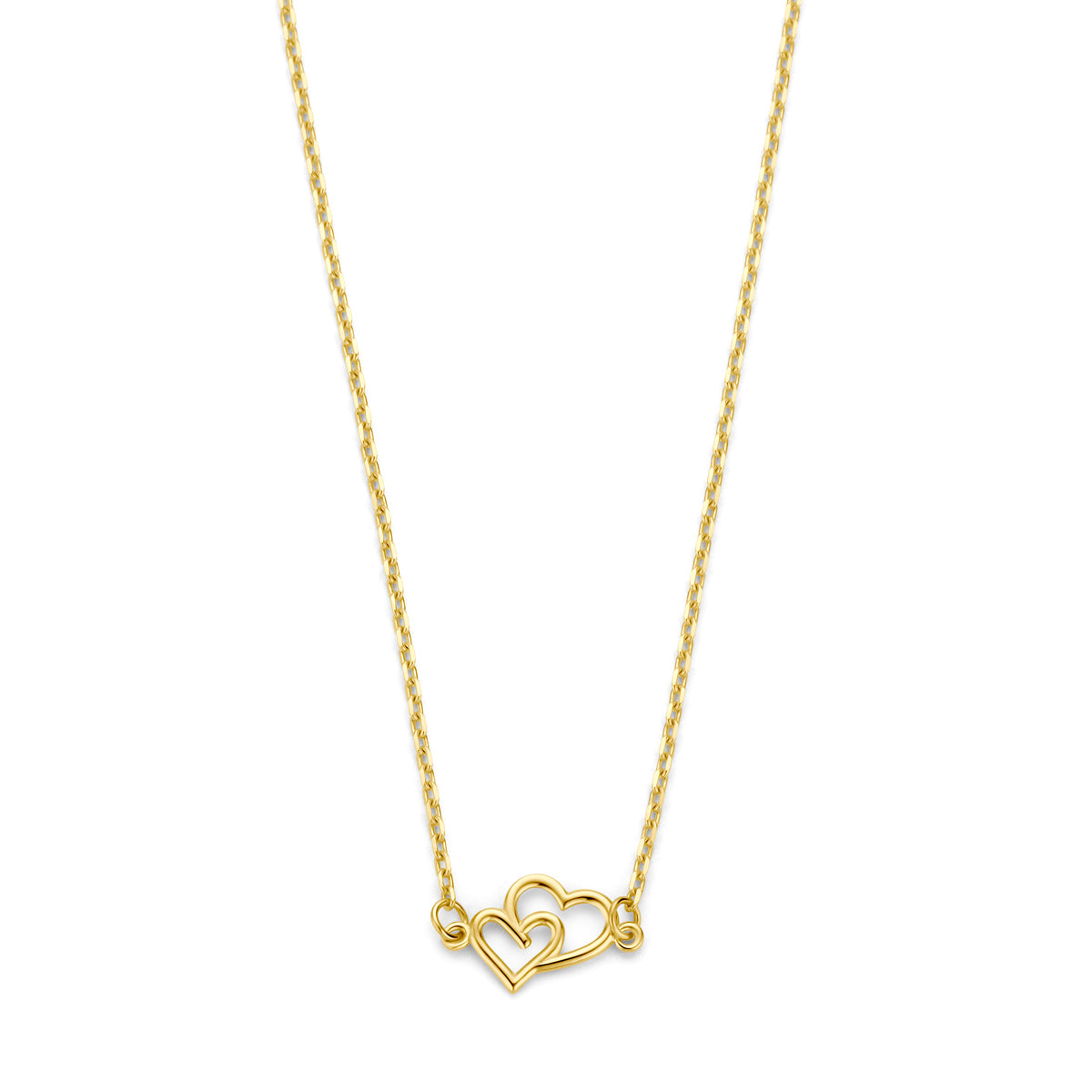 14K geelgoud collier hartjes 41 - 43 - 45 cm 4029654 - PansiteNederland.nl