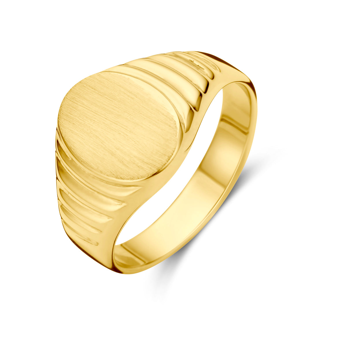 14K Geelgoud Graveerring Ovaal Poli/Mat 4029709 - PansiteNederland.nl