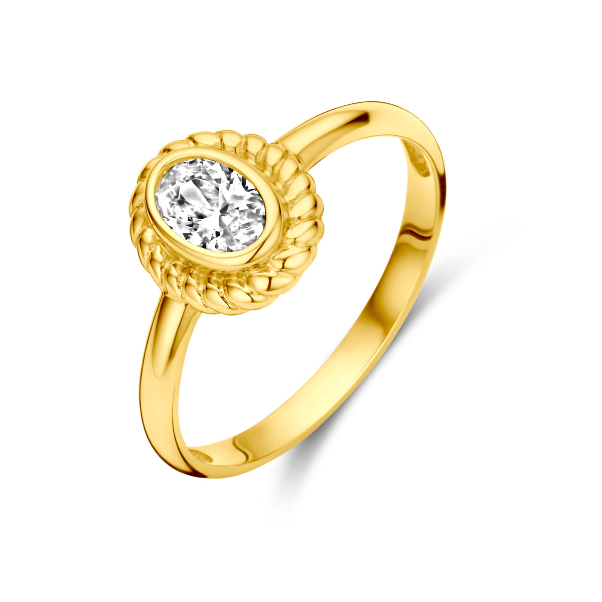 14K Geelgoud Ring Met Zirkonia 4029777 - PansiteNederland.nl