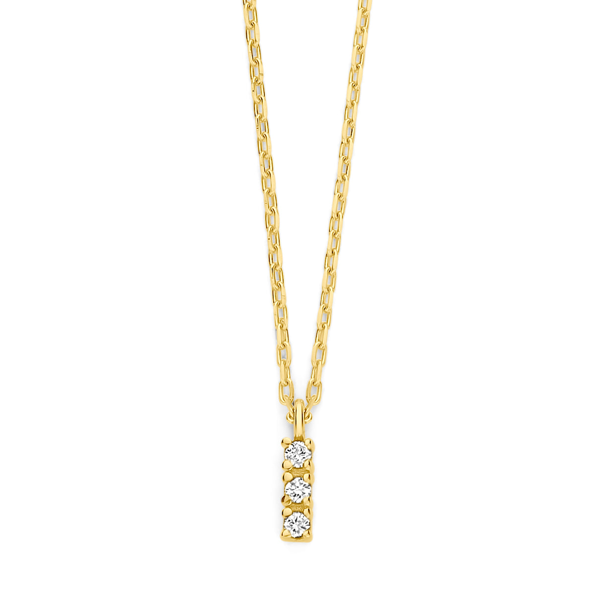 14K geelgoud collier diamant 0.04ct h si 43 - 45 cm 4029878 - PansiteNederland.nl