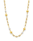 14K geelgoud collier bolletjes en parels 42 + 3 cm poli/mat 4030088 - PansiteNederland.nl
