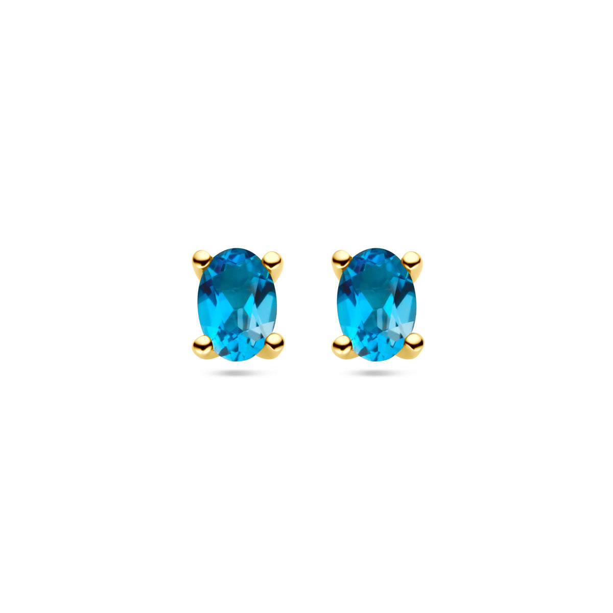 14K Geelgoud Oorknoppen London Blue Topaas 4030097 - PansiteNederland.nl