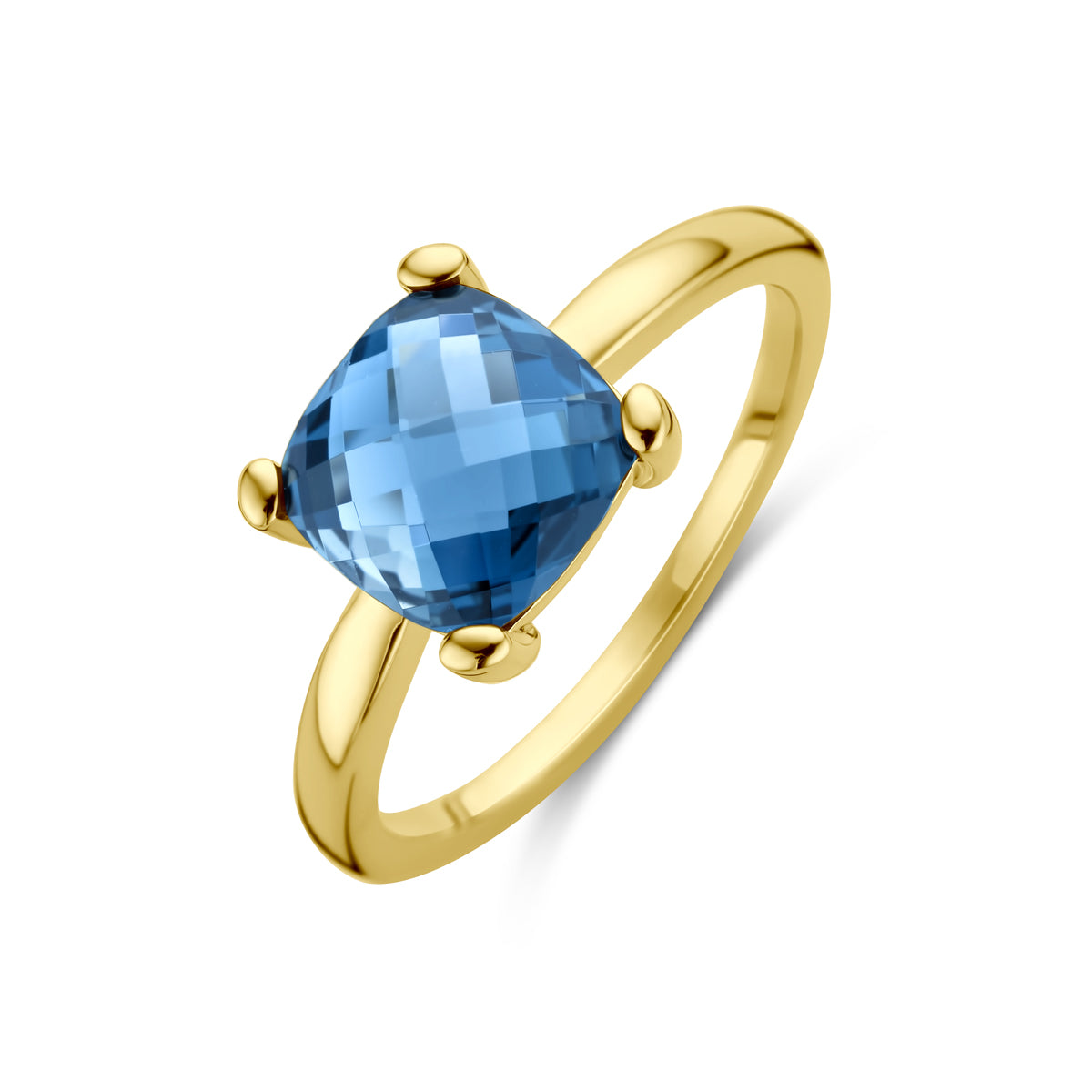 14K Geelgoud Ring London Blue Topaas 4030329 - PansiteNederland.nl