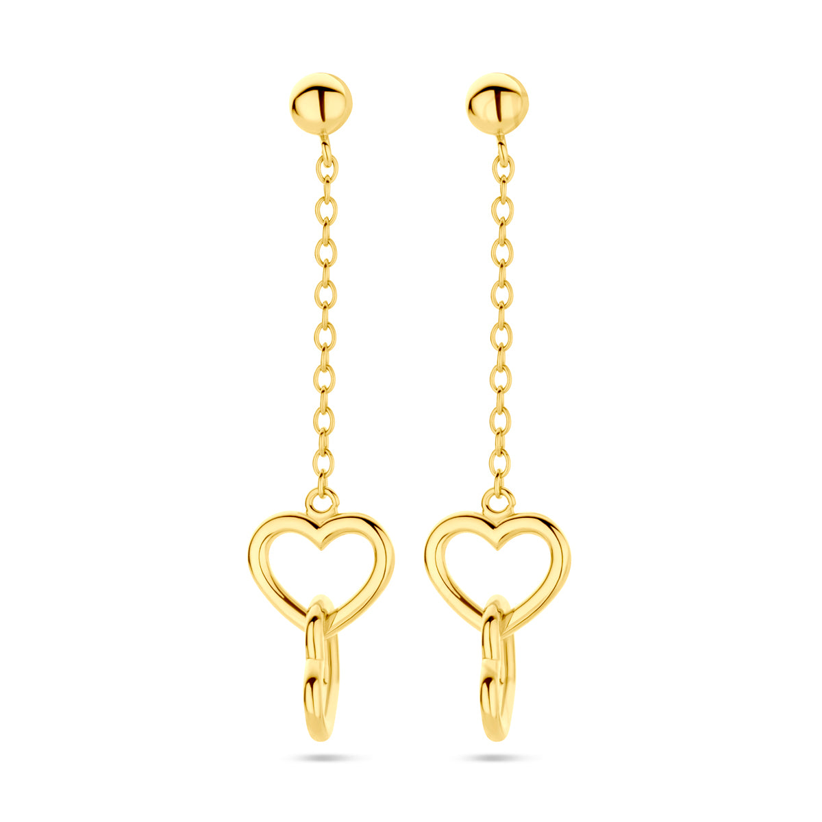 14K Geelgoud Oorhangers Hartjes 4030407 - PansiteNederland.nl