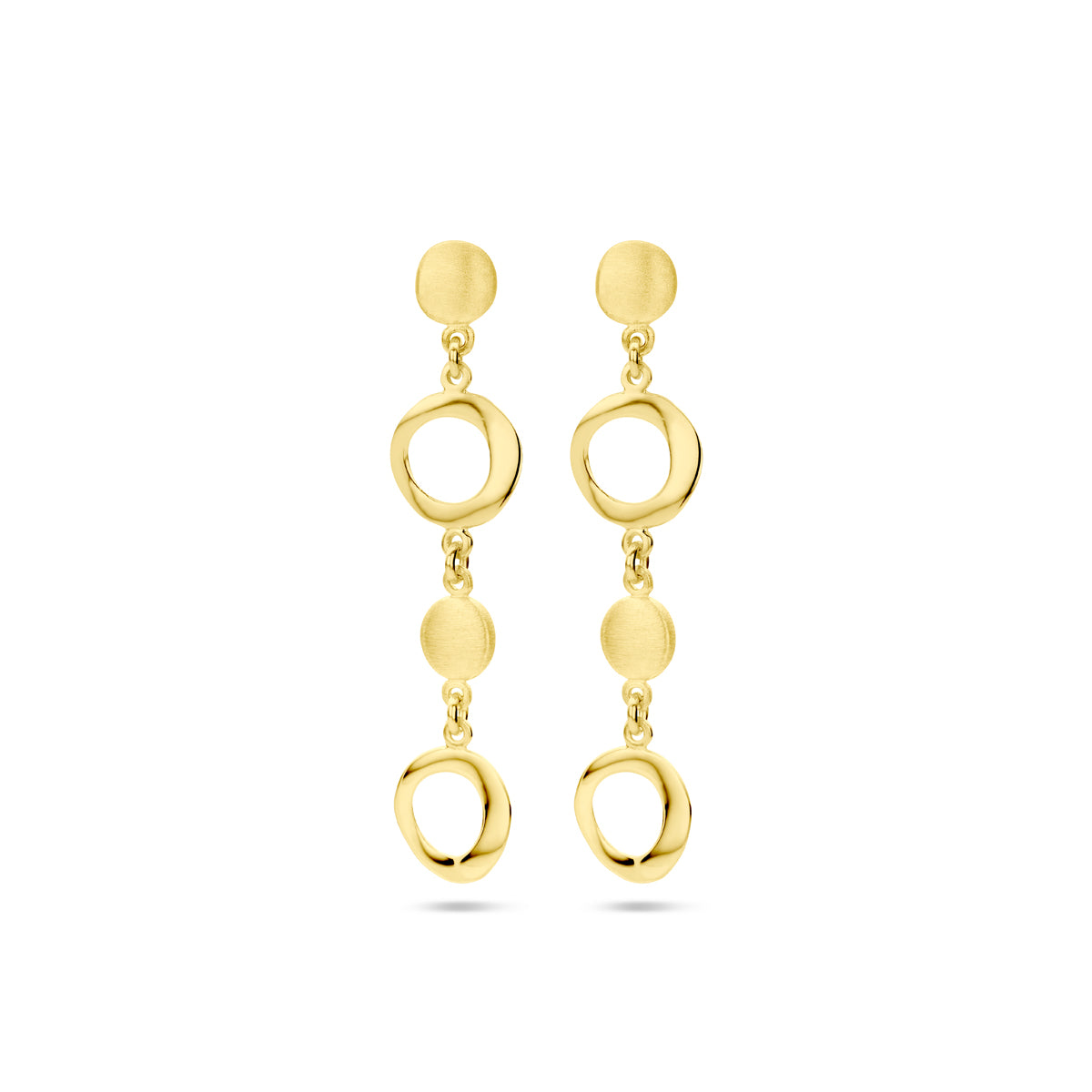14K Geelgoud Oorhangers Poli/Mat 4030624 - PansiteNederland.nl