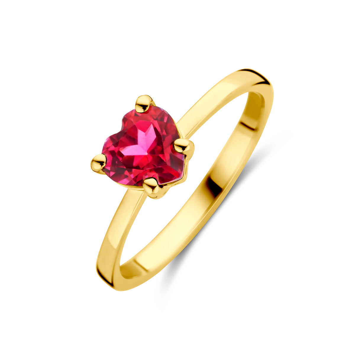 14K Geelgoud Ring Hart Roze Topaas 4030731 - PansiteNederland.nl