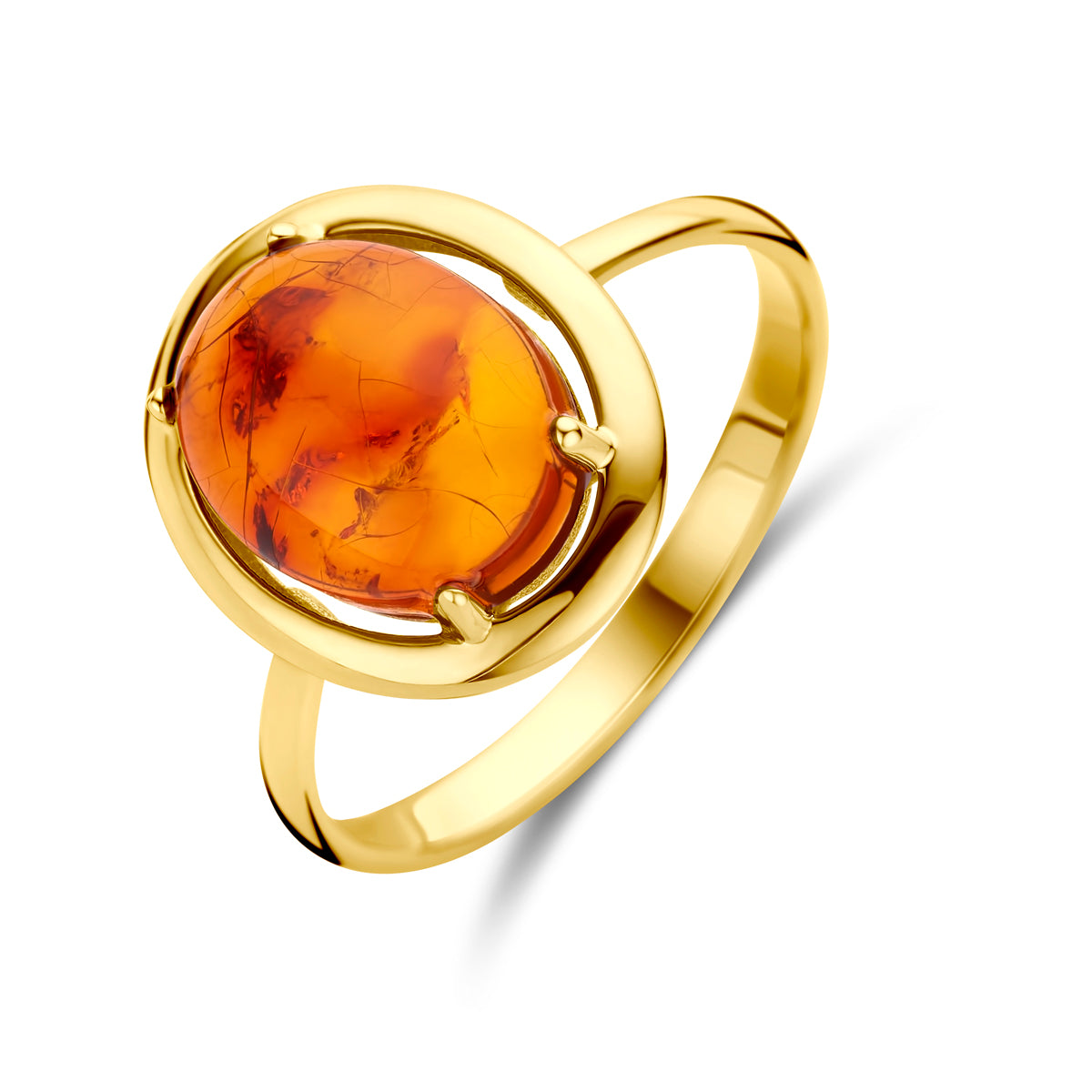 14K Geelgoud Ring Amber 4030840 - PansiteNederland.nl