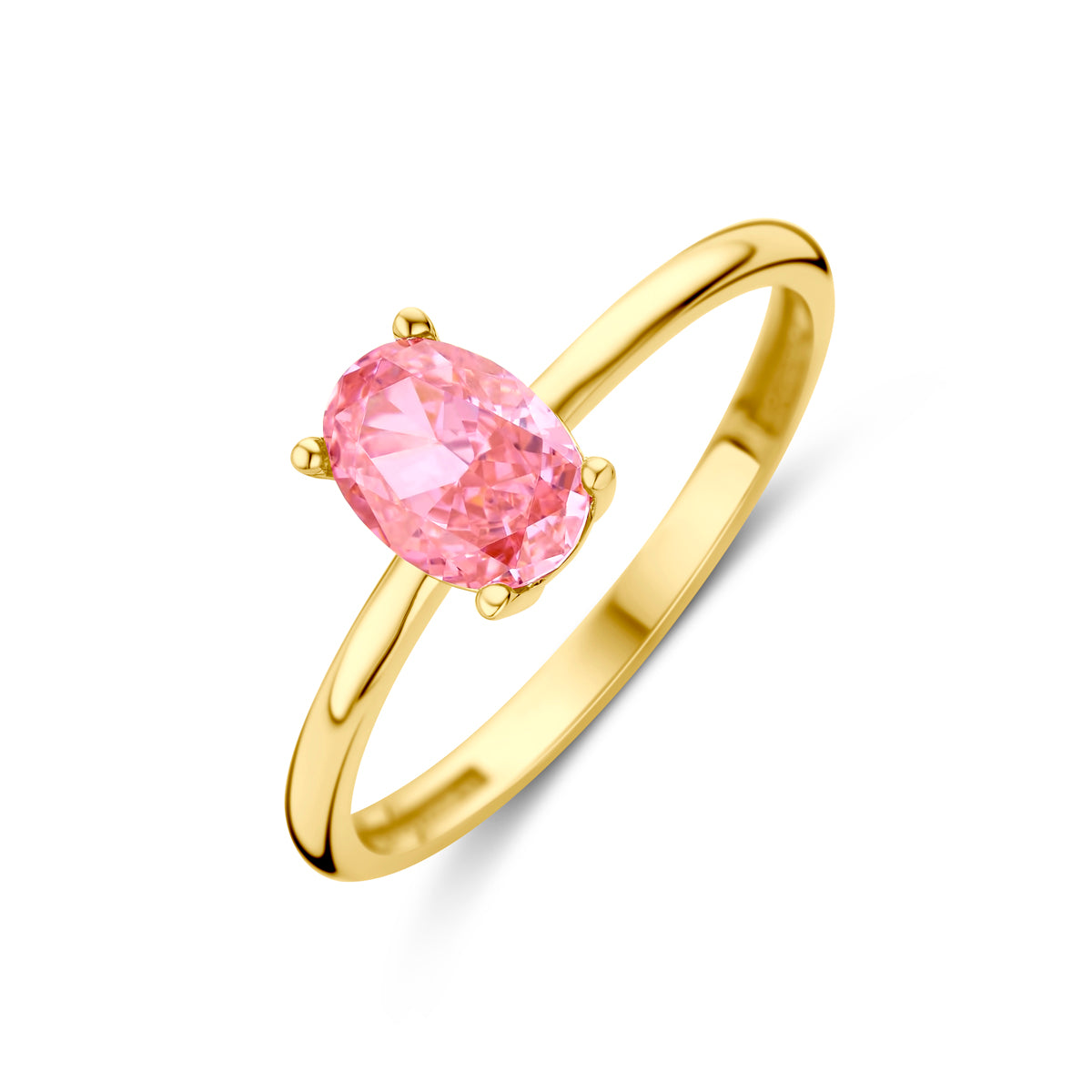 14K Geelgoud Ring Padparadscha Met Zirkonia 4030852 - PansiteNederland.nl