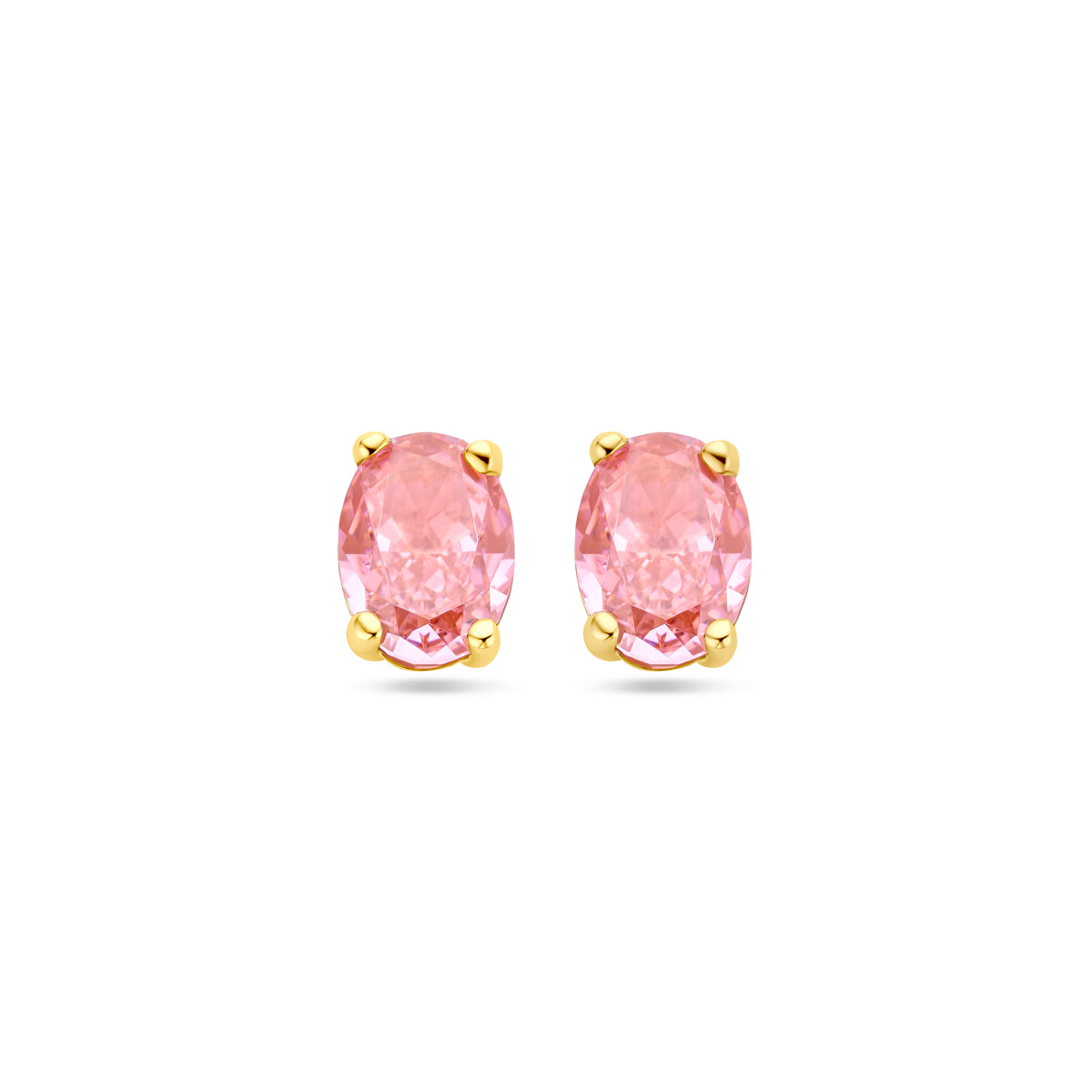 14K Geelgoud Oorknoppen Padparadscha Zirkonia 4030856 - PansiteNederland.nl