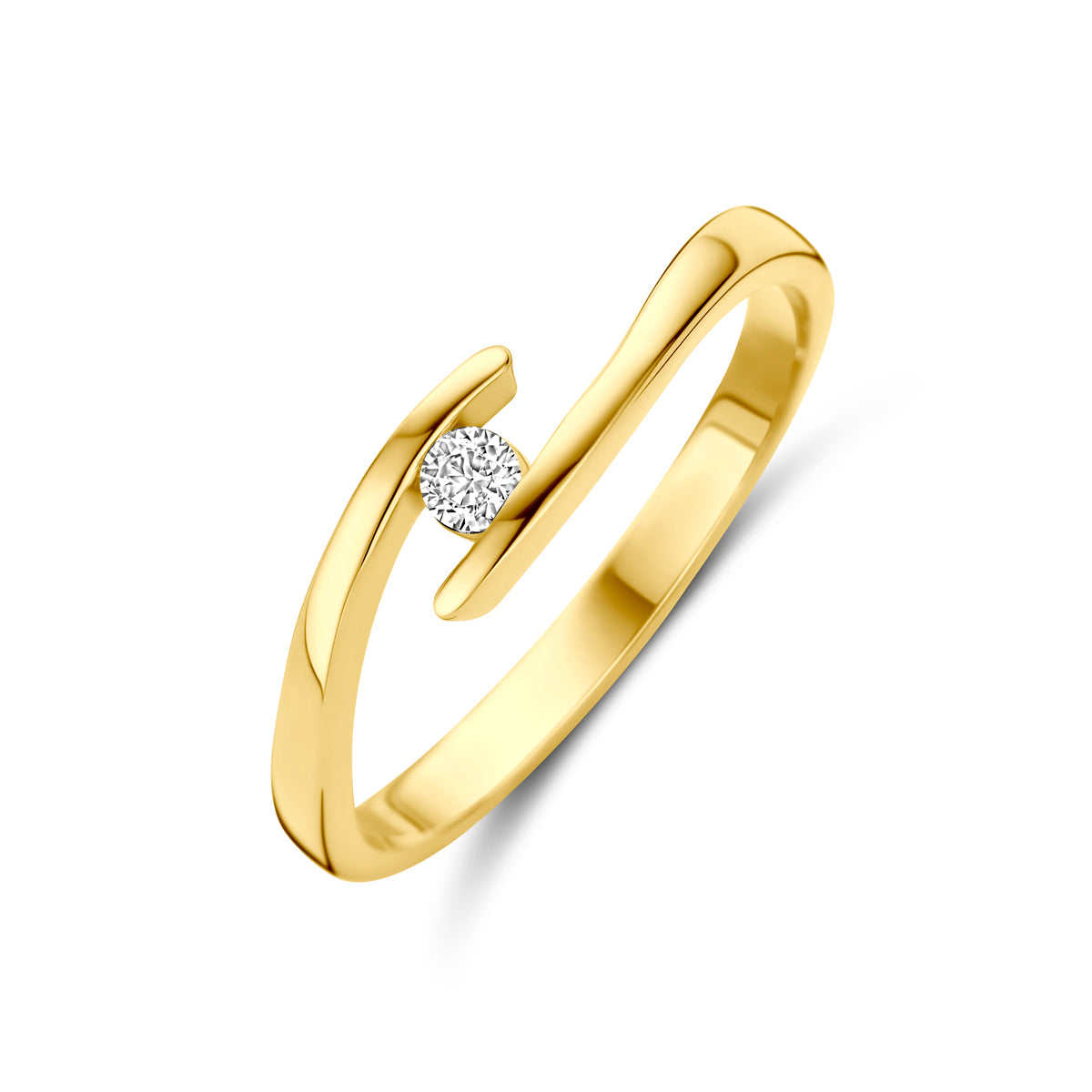 14K Geelgoud Ring Met Zirkonia 4030898 - PansiteNederland.nl