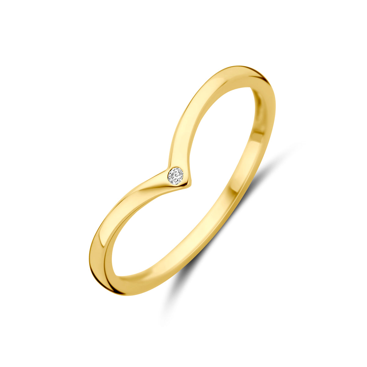 14K Geelgoud Ring Met Zirkonia 4031074 - PansiteNederland.nl