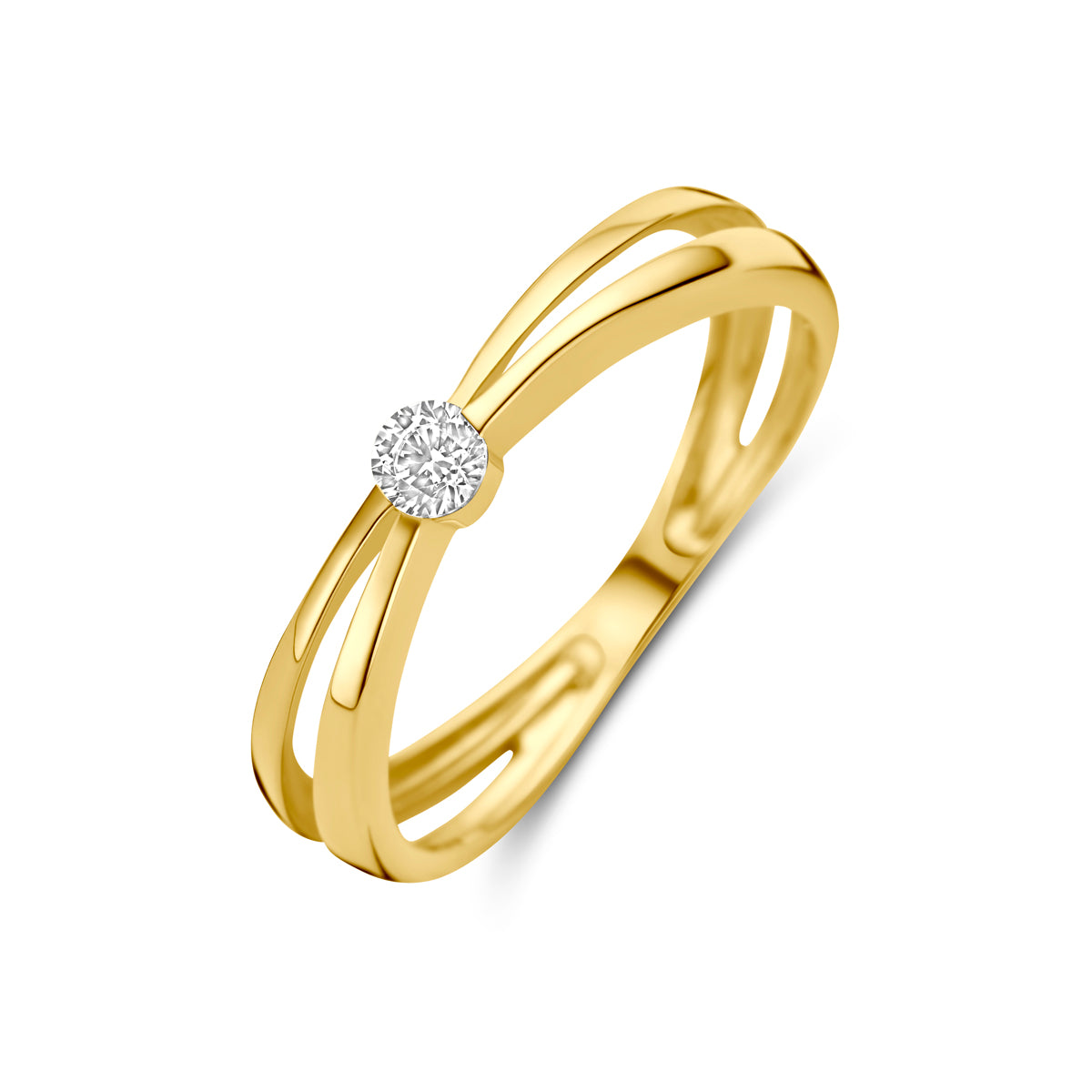 14K Geelgoud Ring Met Zirkonia 4031096 - PansiteNederland.nl