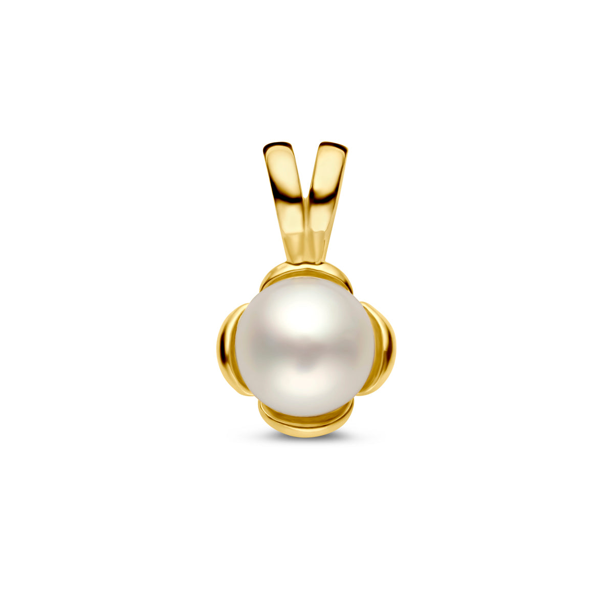 14K geelgoud hanger bloem parel 4031149 - PansiteNederland.nl